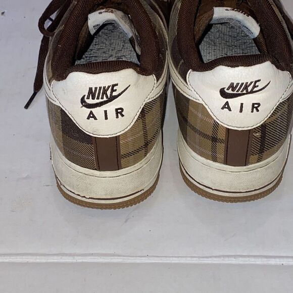 Nike AIR FORCE 1'07 MEN'S LX CACAO PLAID CASUAL BROWN IVORY DV0791-200 SIZE 10.5 - Picture 9 of 16